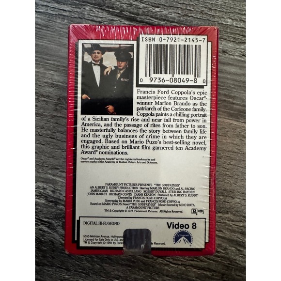 NEW The Godfather Video 8 Paramount Pictures 1972 Coppola Brando Movie‎ - Picture 2 of 3